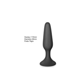 Plug anal noir 11.5cm avec ventouse 
